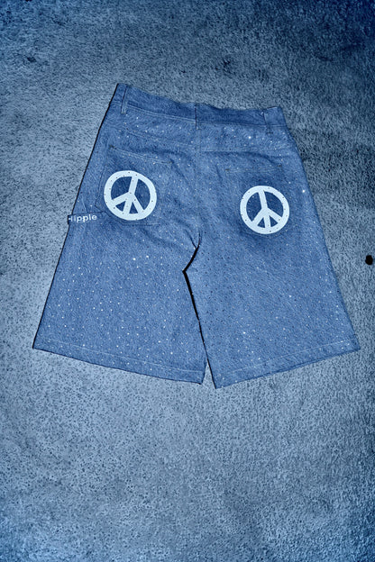 Peaceful denim Jean shorts UNISEX