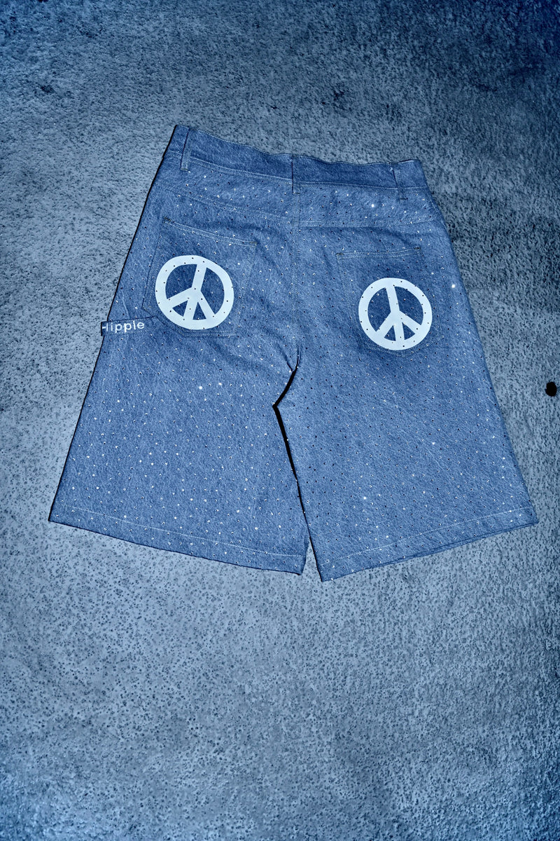 Peaceful denim Jean shorts UNISEX