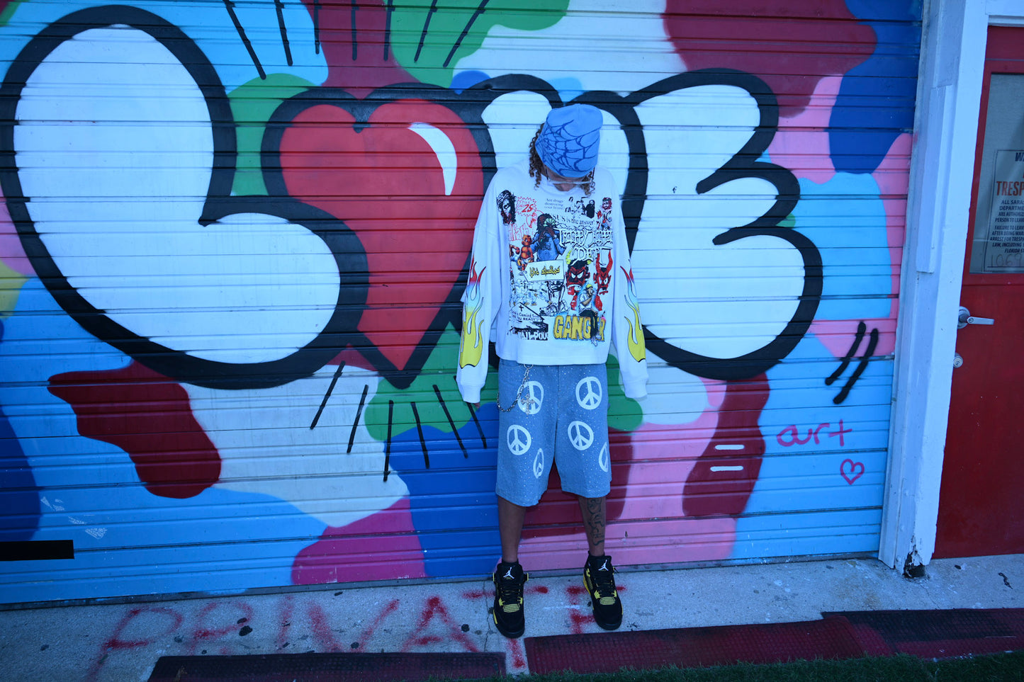 Peaceful denim Jean shorts UNISEX