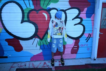 Peaceful denim Jean shorts UNISEX