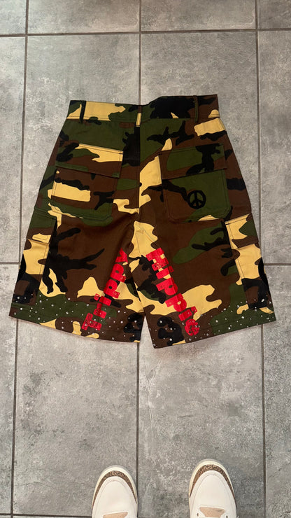 Baggy camo cargo shorts UNISEX