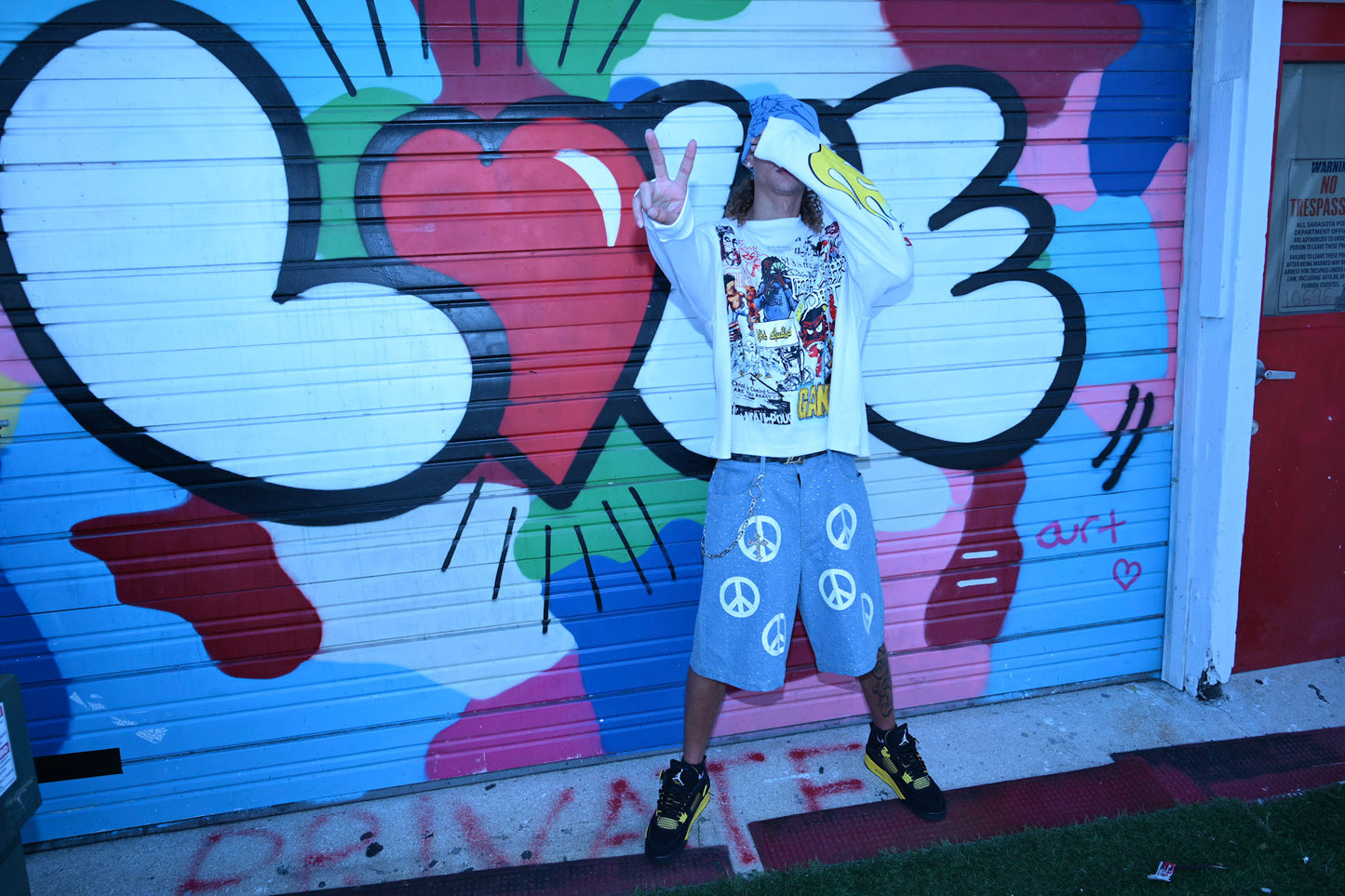 Peaceful denim Jean shorts UNISEX