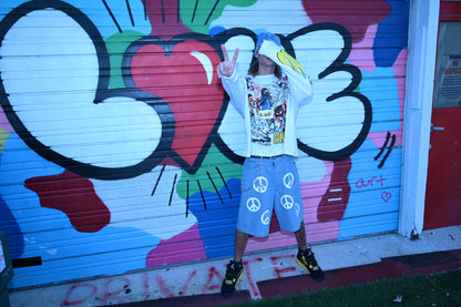 Peaceful denim Jean shorts UNISEX