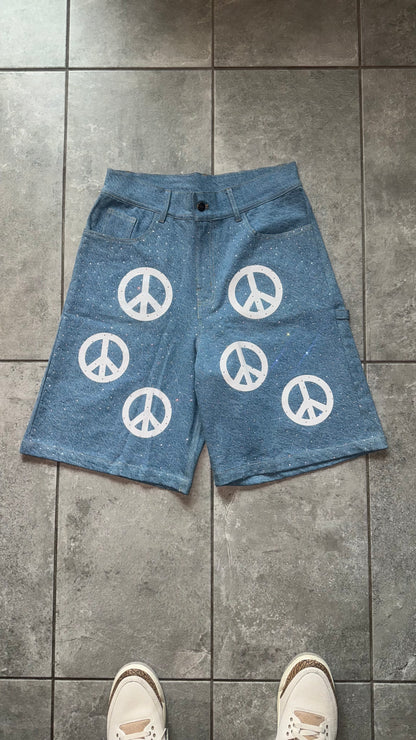 Peaceful denim Jean shorts UNISEX