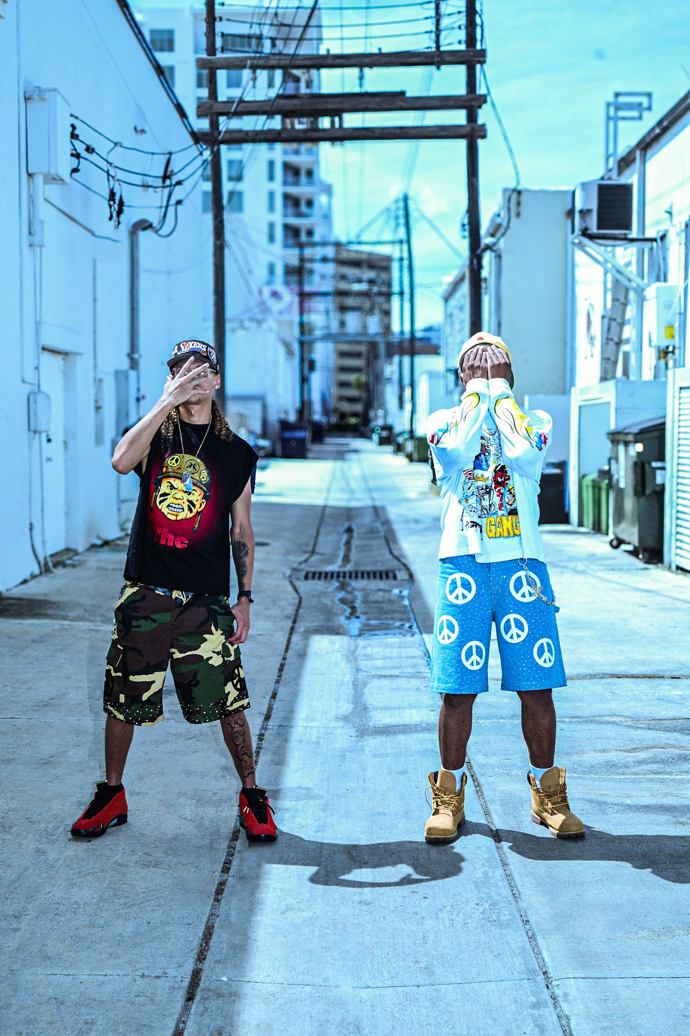 Baggy camo cargo shorts UNISEX