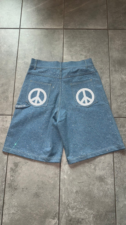 Peaceful denim Jean shorts UNISEX