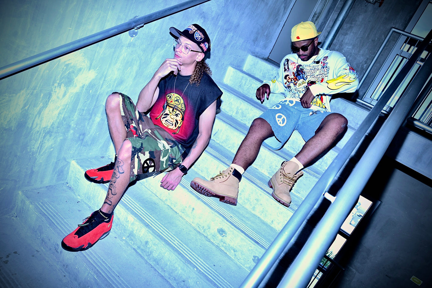 Baggy camo cargo shorts UNISEX