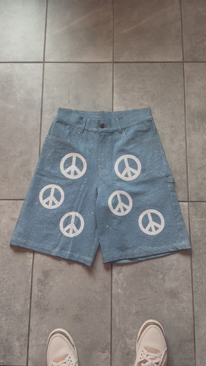 Peaceful denim Jean shorts UNISEX