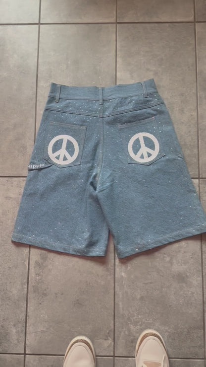 Peaceful denim Jean shorts UNISEX